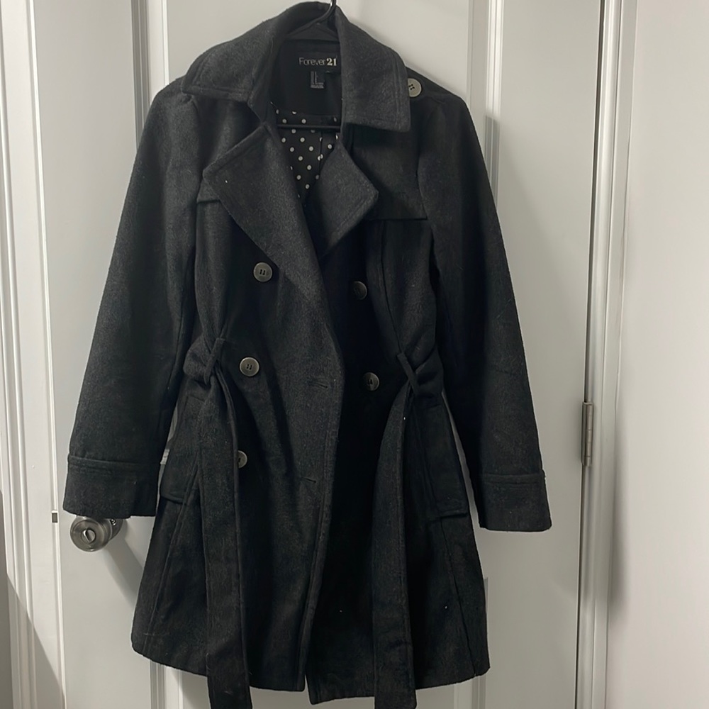 Dark grey pea coat